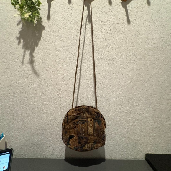 Vintage Boho Tapestry Hobo Bag Purse Shoulder Handbag Ethnic Southwestern Brown - Picture 3 of 7